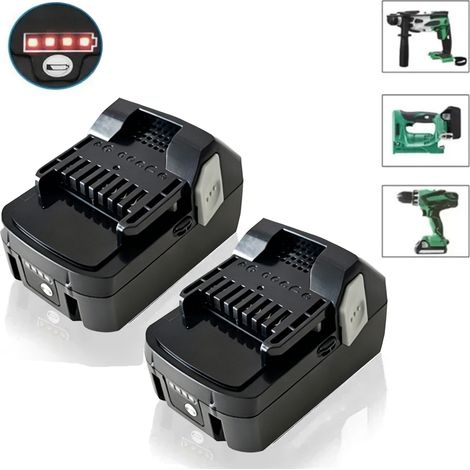 2x BSL1850 Akku 18 V 5,0Ah Ersatz für Hitachi Hikoki 18 V BSL1815, BSL1815X, BSL1815S, BSL1830, BSL 1830, BSL1830C, 330067, 330068, 330139, 3330139 (1/5)