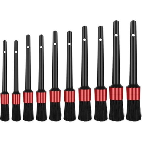 10 pcs Pinceau de Détail, Auto Detailing Brush Brosses de Nettoyage de Voiture, Brosses d'entretien pour Auto et Moto Pinceau de Lavage Voiture pour Nettoyer Voiture Intérieur, Extérieur (1/5)