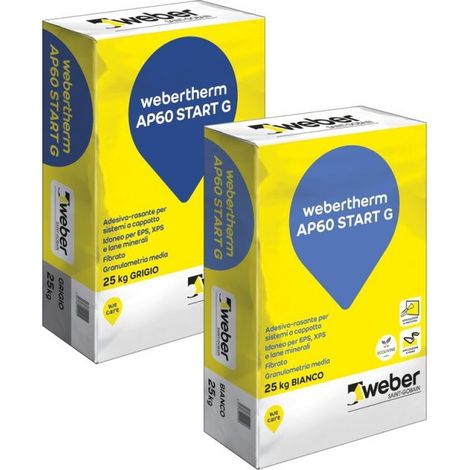 Webertherm ap60 start g collante-rasante grigio sacco kg 25