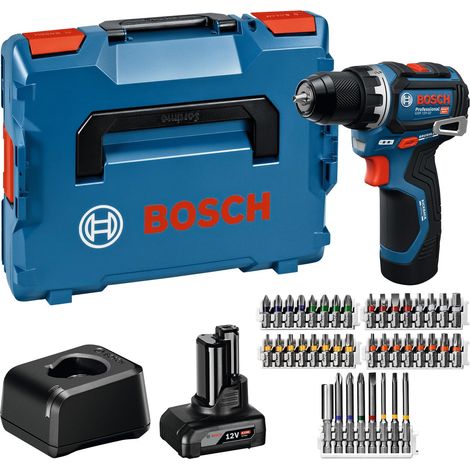 Trapano avvitatore a batteria Bosch GSR 12V-32, 1x 2,0 Ah \/ 4,0 Ah e caricabatterie + accessori in L-BOXX