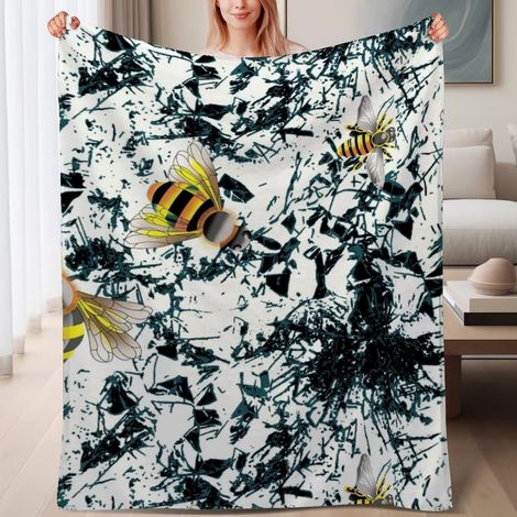 Couverture de lit en polaire, jeté doux et chaud de printemps, légère et luxueuse en microfibre de polyester, décoration intérieure cosy et élégante, cadeau idéal pour tout le monde,6080 pouces (1/4)