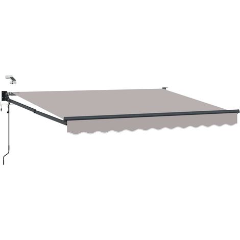Electric Retractable Awning Light Grey 3 x 2.5 m vidaXL