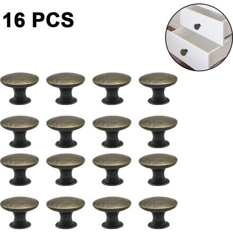 Ulisem16 boutons de porte d'armoire, boutons de commode vintage 30 mm, ensemble de boutons de tiroir, poignées de tiroir rondes, poignées de porte, poignées d'armoire, boutons de meubles (1/4)