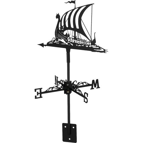 Weathervane Vintage Sailing Boat Weather Display Roof Wind Direction Indicator Nautical Metal for Garden Backyard, Patio Coupling Decoration (1/5)