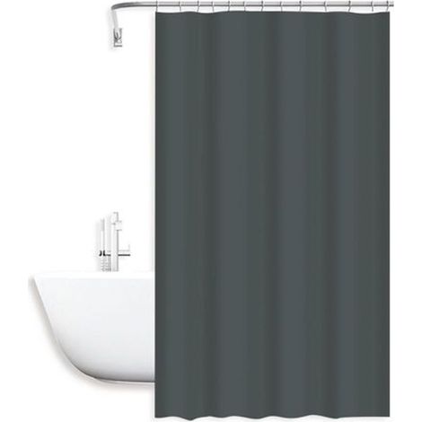 TRADE SHOP - Tenda Doccia Antimuffa Impermeabile 180x200cm Con Anelli Bagno Grigio Scuro 79718 - (1/2)