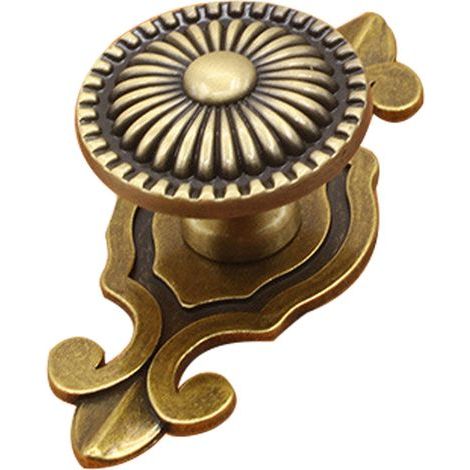 Runder Vintage-Türgriff im europäischen Stil für Schubladen, Schränke, Kommoden und Möbel (Bronze) (1/5)