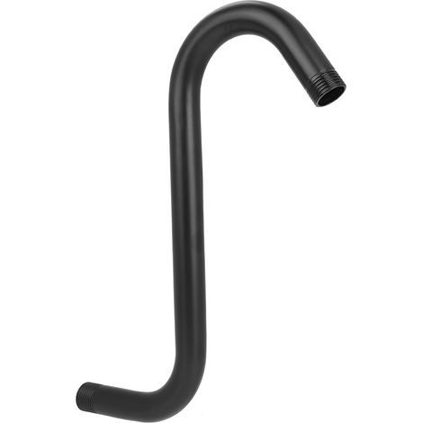 Zoll (ca. 20 cm) langer, hochgezogener Duschverlängerungsarm aus Edelstahl 201 mit S-förmiger Biegung, G1/2"-Form, Badezimmerzubehör, Schwarz (1/5)