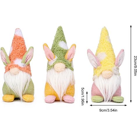 Décorations de Pâques : Poupée lapin nain sans visage, ornement de bureau pour la maison, cadeau pour les petites amies et les enfants (1/5)