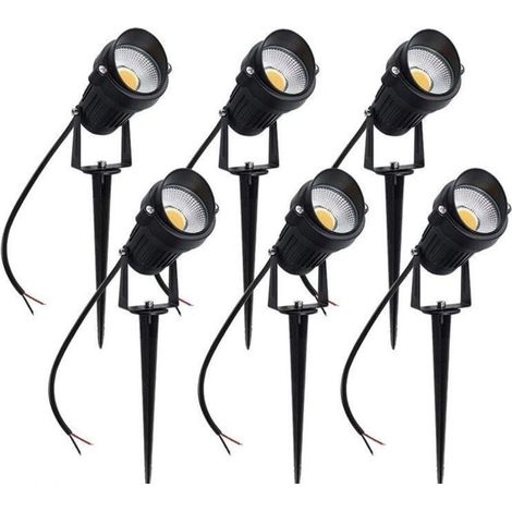 LED-Flutlicht für den Außenbereich, 3 W, Gartenleuchte, warmweiß, mit Erdspieß, wasserdicht nach IP65, für Garten, Wege, Terrassen [Energieklasse A+] – 6 Artikel (1/4)