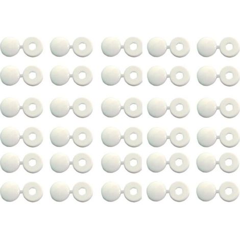 Caches rivets blancs pour plaques d'immatriculation – Sachet de 30 – Compatibles rivets Ø 4mm – Finition esthétique et protection contre l'humidité