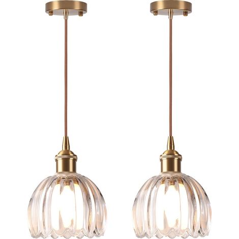 Suspension luminaire en verre vintage – Abat-jour 10cm – Cordon réglable 100cm – Pour chambre, salon, couloir – Éclairage doux et chaleureux – Norcks (1/5)