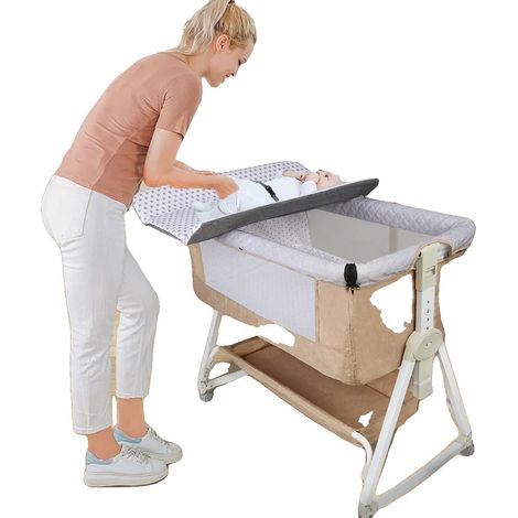 Berceau pour bébé, Deux modes, Mobilité facile, Beige (1/2)