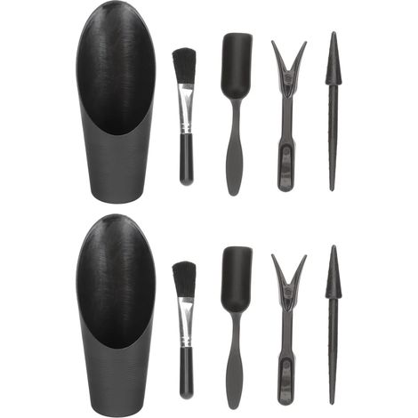 Kit de transplantation de plantes 2 pièces - Accessoires d'entretien des plantes - Râteau de jardin - Outil de plantation de fleurs - Noir - Accessoires de jardin - Fournitures (1/5)