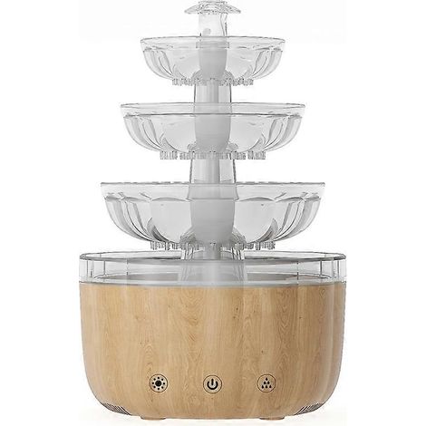 Aromadiffusor aus Holz mit Brunnenmotiv, Luftbefeuchter für ätherische Öle zur Aromatherapie mit farbigem LED-Nachtlicht für die Heimdekoration (1/5)