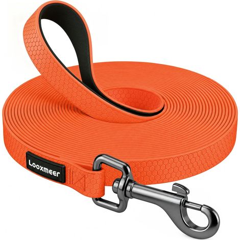 Dog Lead, 3m/5m/23m/10m/15m/20m/82m/30m, Dog Lead with Handle and Storage Bag, Waterproof Leashes for Training Dogs of All Sizes, Strong Long Lead (Orange) (1/5)