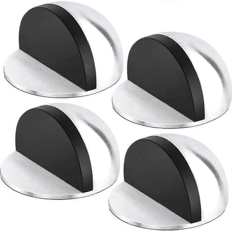 Butée de porte autocollante en acier inoxydable (lot de 4) pour tous les sols durs, protégeant ainsi les murs et les meubles. (1/5)