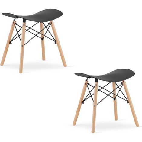 Taburetes Valora KORFU negros ergonómicos para cocina diseño x2 (1/5)