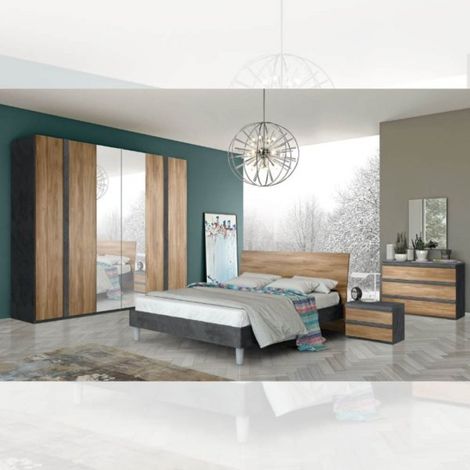 Camera da letto noce dark e antracite Borghese