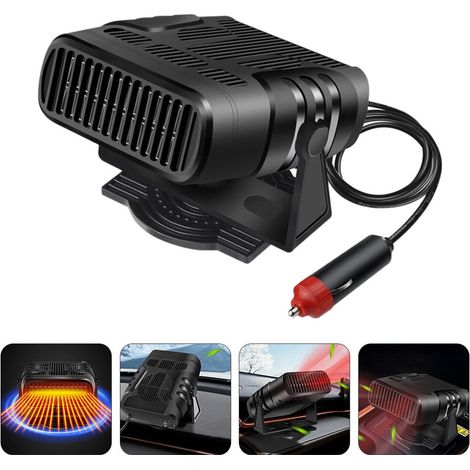 Chauffage Automobile - Désembuage Rapide Pare-Brise - Ventilateur Réversible 12 V 150 W - Rotatif 360° - Pour Véhicules 12 V - 1 Pièce
