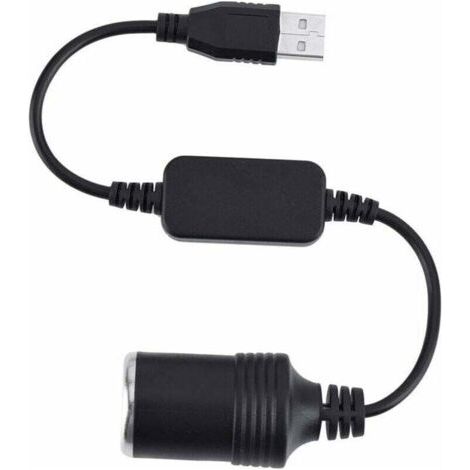 Convertisseur de prise allume-cigare USB A mâle vers 12 V (1/4)