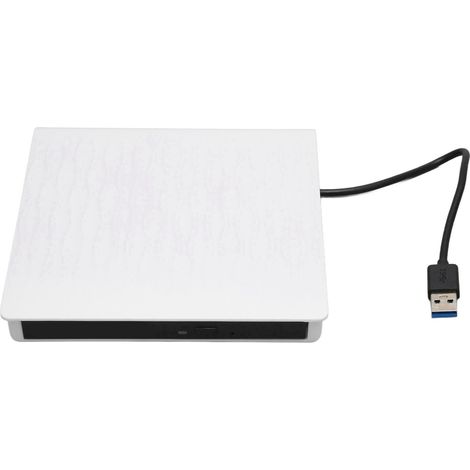 Lecteur DVD Externe USB 3.0 Ultra Mince - Écriture CD/DVD pour PC, Ultrabook, Netbook - Blanc - Plug & Play (1/5)