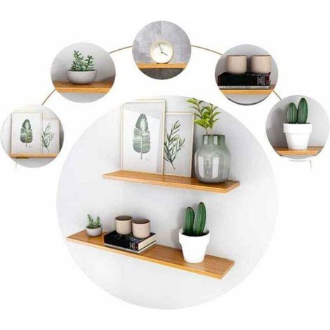 Support Étagère Triangle - Acier Au Carbone - Blanc - Pour Décoration Intérieure Murale Flottante - 2 Pièces (1/2)