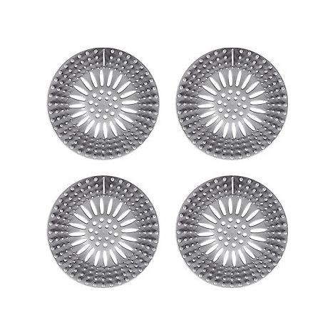 Langlebige Haarfänger aus Silikon verhindern, dass Haare Duschabflüsse verstopfen. Einfache Montage und Reinigung, geeignet für Badezimmer, Badewannen und Küchen. 4er-Pack. (1/2)
