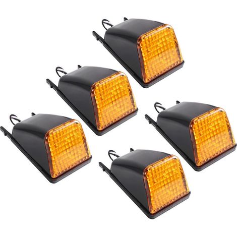Lot de 5 feux de pare-soleil LED 24 V pour camions Volvo 20398824 20425484 Compatibles avec les camions Volvo FH FM NH FH12 FH16 FM9 (feux supérieurs jaunes) (1/5)