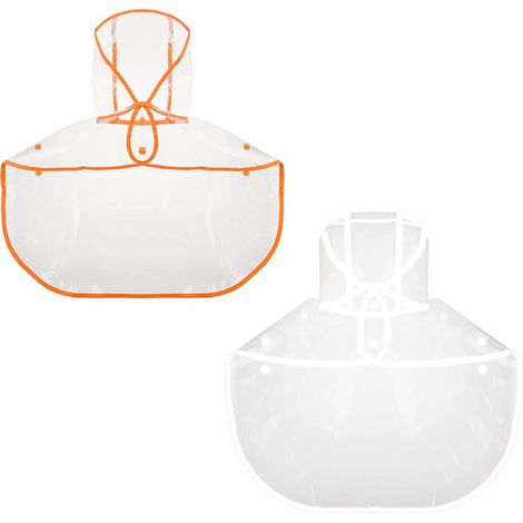Ensemble de 2 imperméables pour animaux, vêtements imperméables transparents avec capuche, veste de pluie en plastique pour chiots, poncho de pluie pour animaux, blanc et orange (1/4)