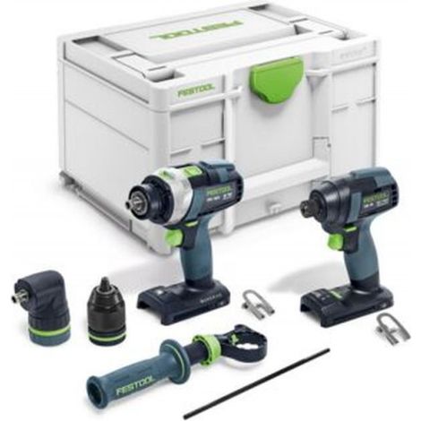 Festool – Pack de 2 outils électroportatifs 18V – Visseuse à percussion TID 18 et perceuse-visseuse TPC 18/4 – Systainer inclus – Pour perçage et vissage précis (1/4)
