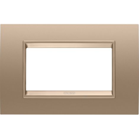 PLAQUE LUX RECT. MÉTAL 4P CUIVRE DOUX GEWISS GW16204XE (1/2)