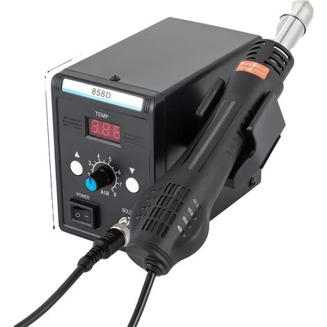 Station de soudage à air chaud, Affichage LED numérique, Ventilateur sans balais, noir, 220V (1/2)