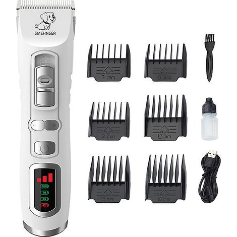 Tondeuse pour chien  - Tondeuse professionnelle 3 modes pour chien et chat pour poils longs et épais, tondeuse électrique rechargeable sans fil avec batterie 2200 mAh