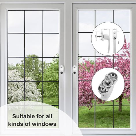Fenstergriff Aluminium abschließbar 8 Stück Kindersicherung Fenstersicherung mit Schloss in Stiftlänge 35cm Fensterschloss Alu Fensterschloss Türgriff (1/4)