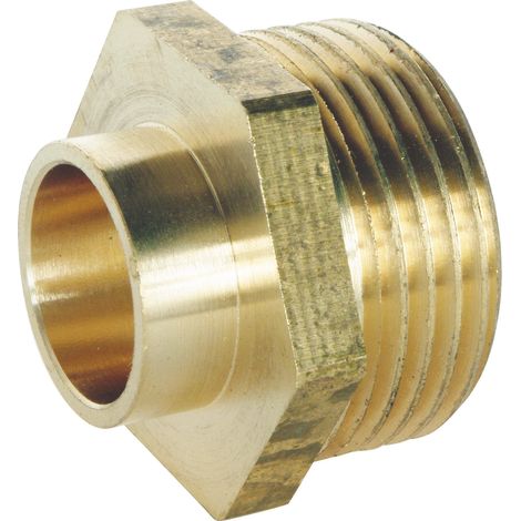 Raccord laiton droit à souder - Mâle 20/27 - Tube cuivre Ø14 - Sachet 2 pièces