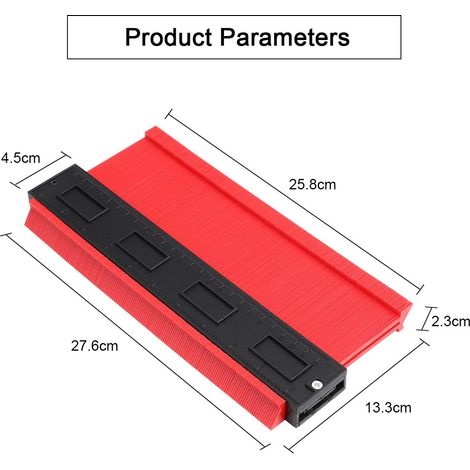 Calibro di contorno, duplicatore di contorni spessi da 10"/25 cm, calibro di contorno fai da te per misurazioni accurate dei contorni, ideale per la carpenteria della carrozzeria, papà, regalo per la (1/4)