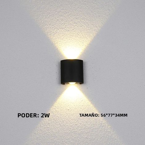 Applique murale LED étanche IP65 (blanc froid 2W noir), lampe de jardin en aluminium (1/5)