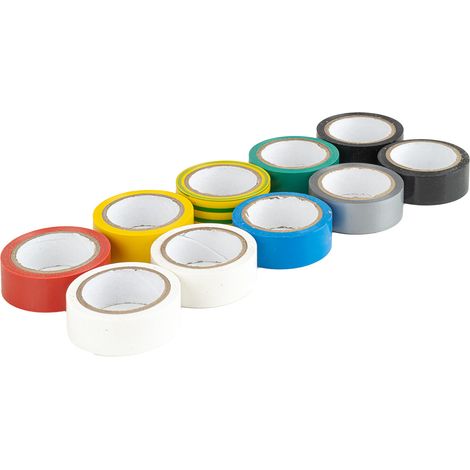 Farbige Isolierbänder, 10er-Set, 18 mm x 5,5 m x 0,13 mm, amio-04846 (1/5)