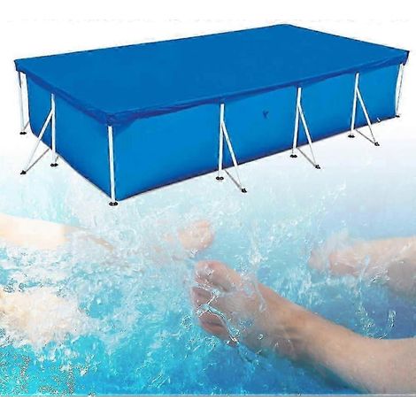 Couverture de piscine rectangulaire, couverture de piscine ronde, imperméable et anti-UV (rectangulaire bleue, 260 x 170 cm) (1/5)