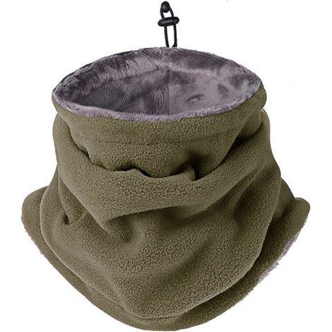 Tour de cou unisexe, bonnet d'hiver, tour de cou pour homme, coupe-vent, élastique, épais, doux, doublé polaire, respirant, idéal pour la moto, le vélo, le ski, la randonnée et la course à pied, taill (1/5)