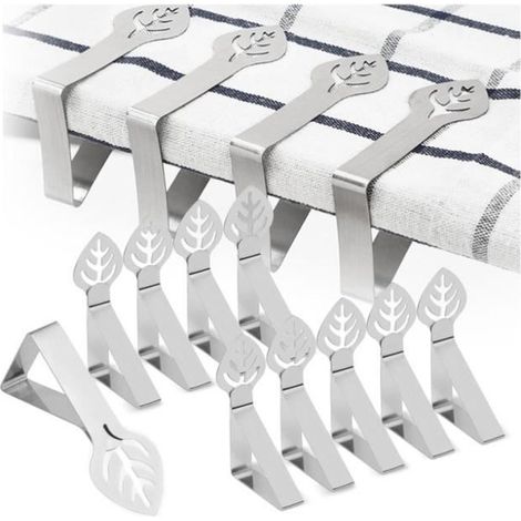 10 Pièces Pince Nappe Exterieur,Pince pour Nappe de Table, Nappe de Table Exterieur Inoxydable 7.5 4.5 cm pour Banquet, yd (1/4)
