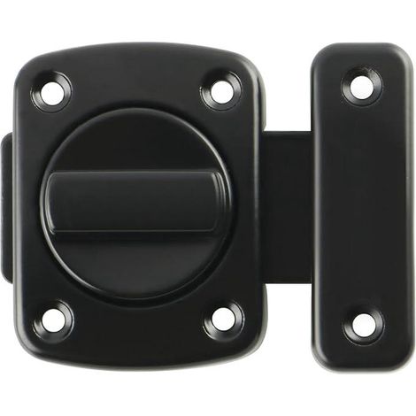 Verrou tournant de porte en métal noir mat, loquet rotatif avec 6 boulons, pour fenêtre, armoire et portail extérieur, serrure à rotation sécurisée, quincaillerie robuste pour usage intérieur et extér (1/5)