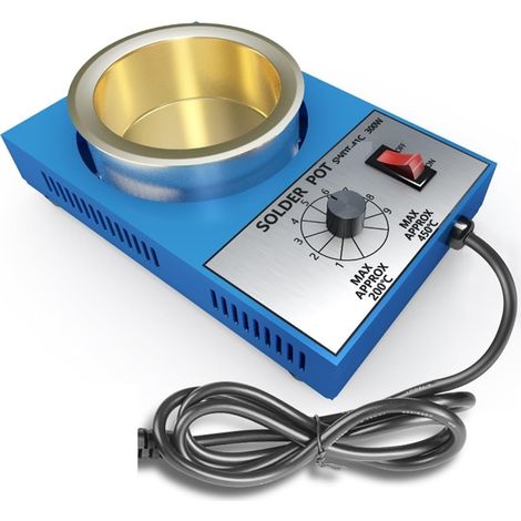 Pot à souder 150W/300W, Four de d'étain à température réglable, réparation électronique Portable, Outils de dessoudage(Red Silver Tone) (1/5)
