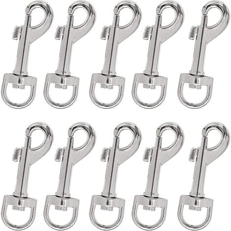 10 pièces Mousqueton 51 mm Ensemble de Collier avec Crochets pivotants, mousquetons pivotants et Clips d'animaux - en Alliage de Zinc pour Chiens et Animaux de Compagnie. (1/5)