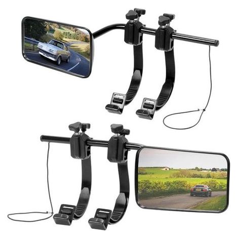 2 rallonges universelles pour rétroviseurs de camping-cars – 120 x 180 mm – Pliables, réglables, articulées – Visibilité accrue – pour caravanes (1/5)