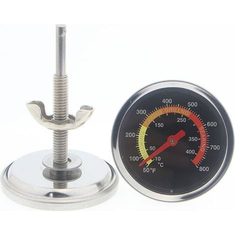 Thermomètre--Barbecue Extérieur Grill Fumoir Thermomètre en Acier Inoxydable Calibre de Température Four Thermomètre Smoker Grill, pièces de Rechange de Gril pour la Cuisson du Barbecue (1/4)