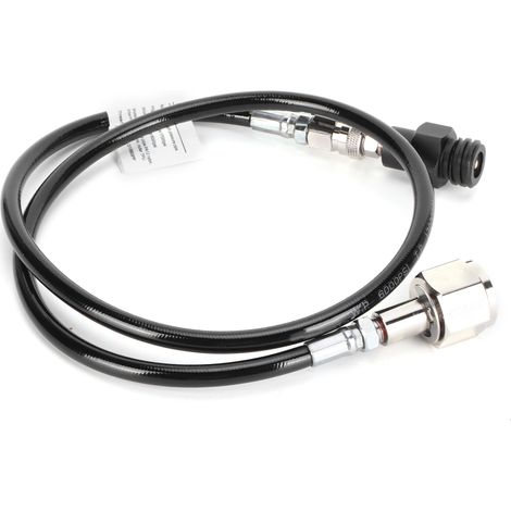 Ortviai Adaptateur de recharge CO2 pour machine à eau gazeuse – Raccord CGA320, tuyau noir 1 m, acier inoxydable et aluminium (1/4)