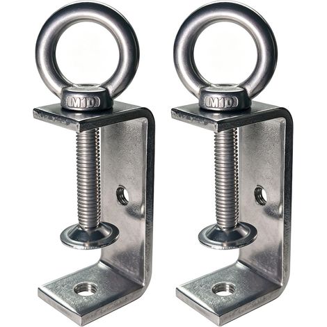 Lot de 2 colliers de serrage en C - 25-70 mm - Ouvertures de mâchoire réglables en acier inoxydable - Lot de 2 colliers de serrage en C - Petites pinces à vis en métal - Support de serrage de (1/4)