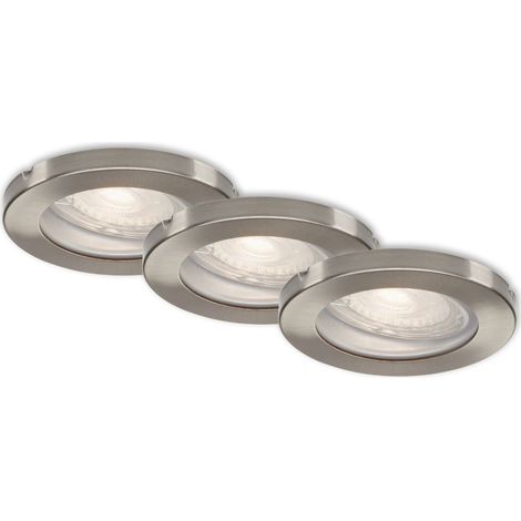 LED Einbauleuchten 3er Set GU10 IP65 5 W silber Metall-Kunststoff Briloner