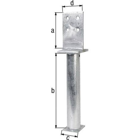 GAH Alberts Support de poteau en T 130x500x80x90mm STA brut TZN - 212681 (1/3)